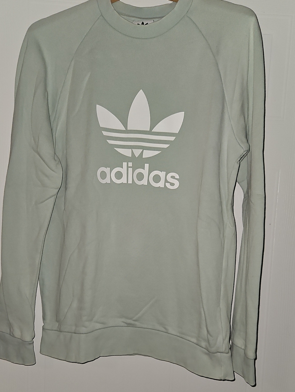 adidas Crewneck Sweater in Mint Green with White Trefoil